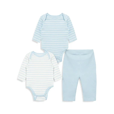 Baby's Wonder 3-Piece Organic Cotton Stripes & Solid Set