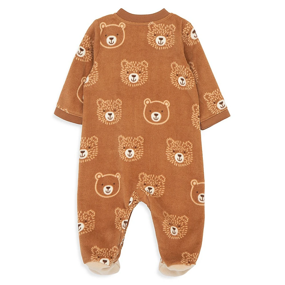 Baby Boy's Bear-Print Zip-Front Sleeper