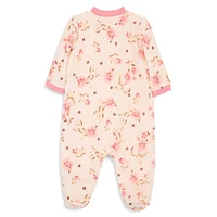 Baby Girl's Rose Fleece Footed Sleeper