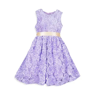 Baby Girl's Textured Floral Dress