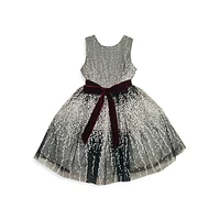Girl's Monalisa Dot-Print Fit-&-Flare Dress