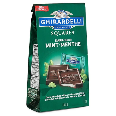 Sachet de carrés de chocolat noir à la menthe