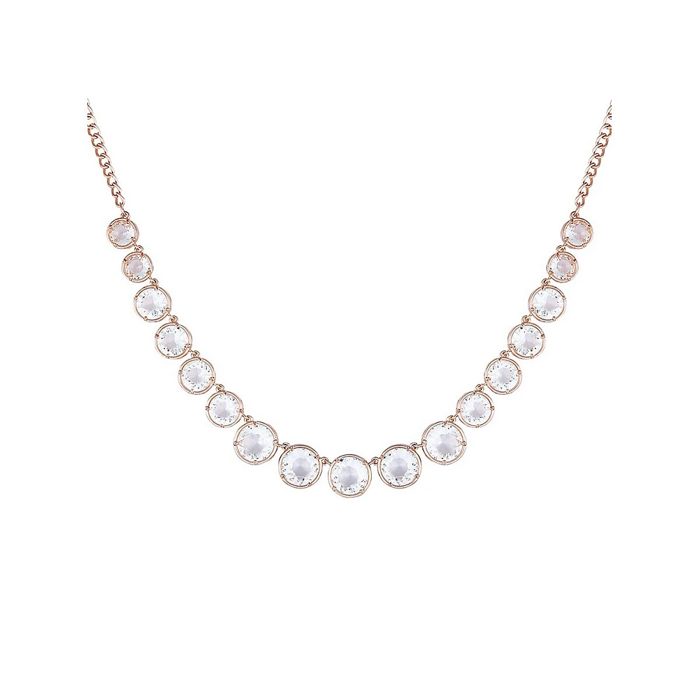 Collier fantaisie plaqué or rose et cristal Crystalline