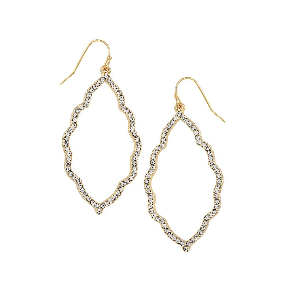 Goldtone & Crystal Drop Earrings