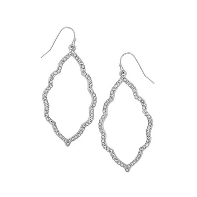 Silvertone & Crystal Drop Earrings