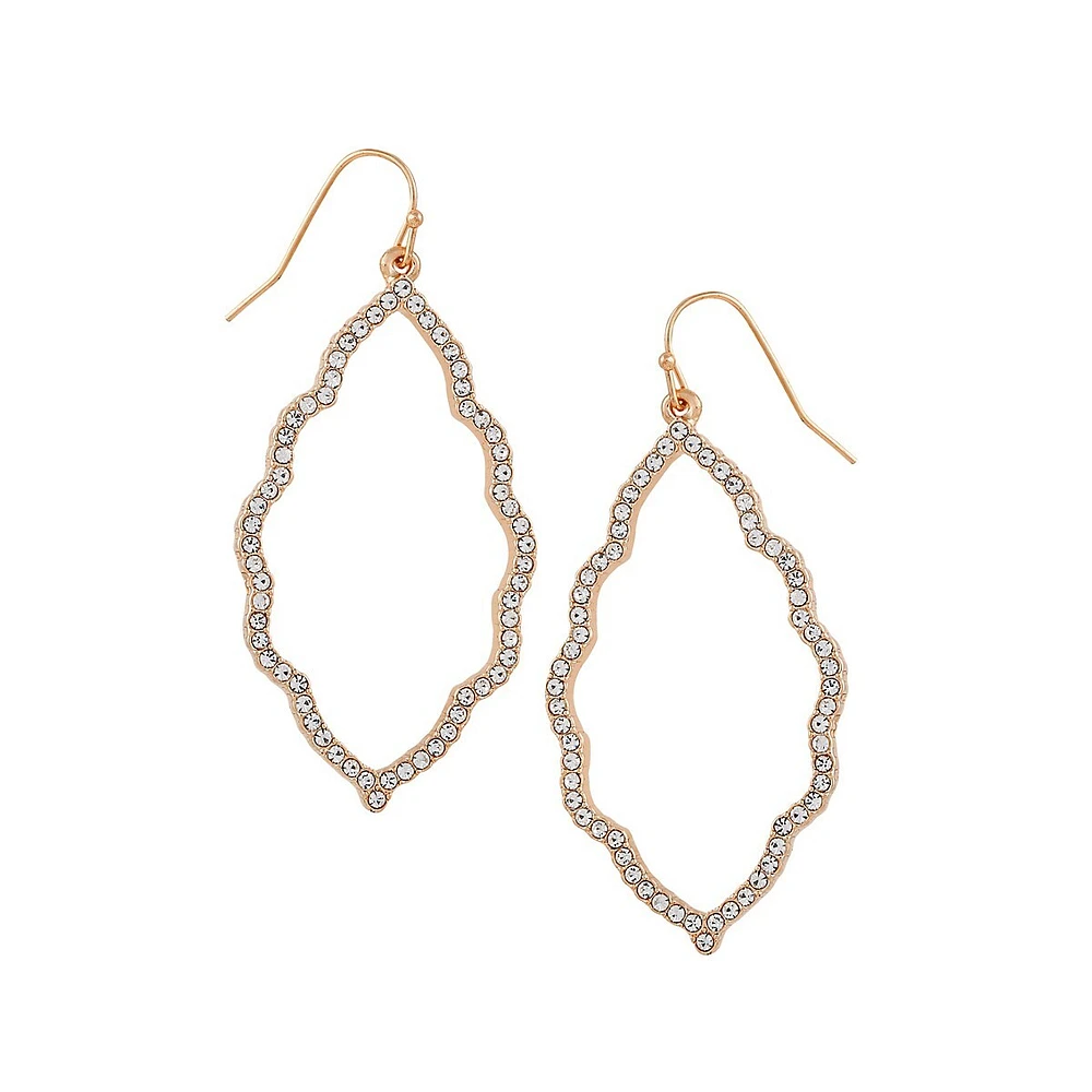 Rose Goldplated & Crystal Drop Earrings