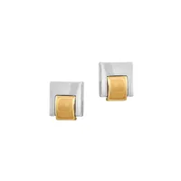 Two-Tone Stud Earrings