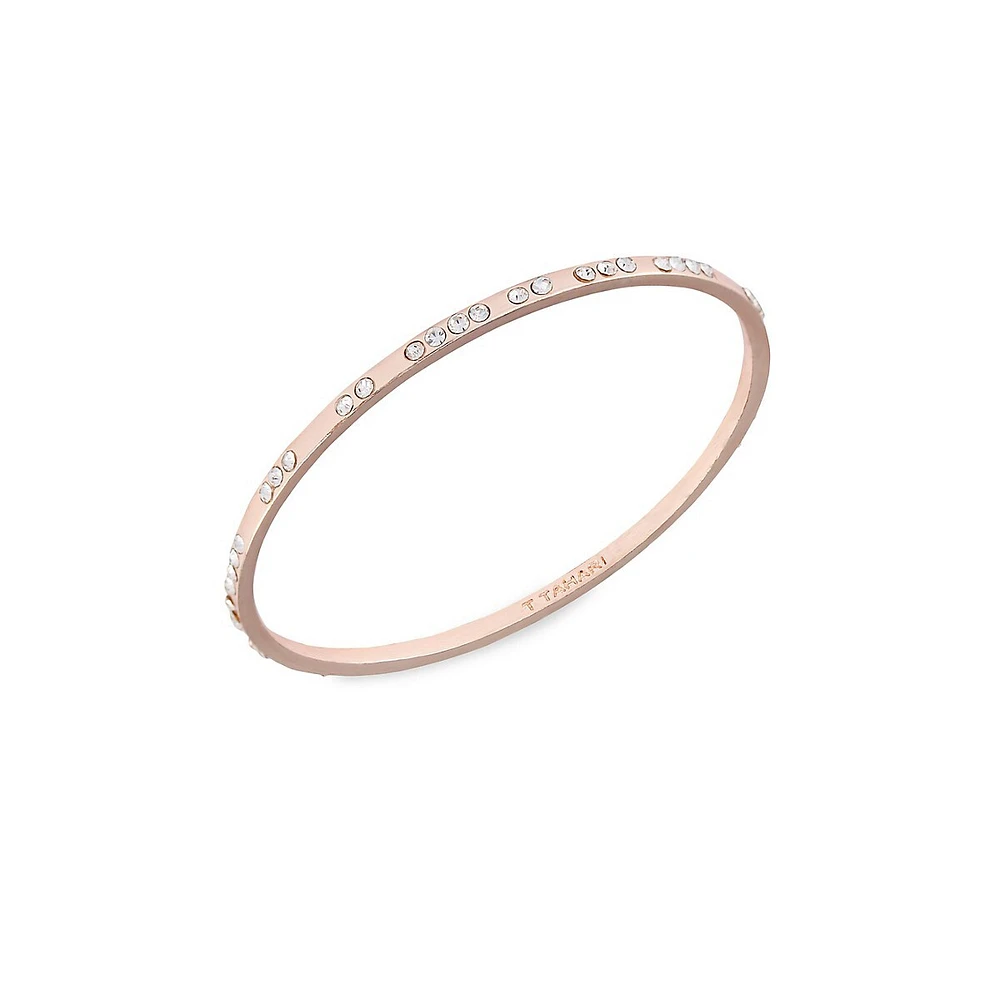 Rose Goldplated & Crystal Bangle Bracelet