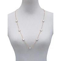 Shell Chic Goldtone, Mother-Of-Pearl & Crystal Long Station Necklace