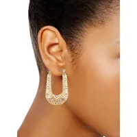 Essentials Goldtone & Crystal Hoop Earrings