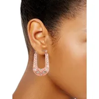 Essentials Rose Goldtone & Crystal Hoop Earrings