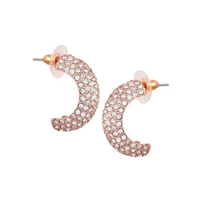 Embellished Rose-Goldtone Crescent Earrings