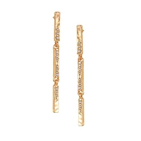 Goldtone & Crystal Linear Earrings