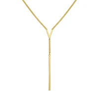 Goldtone V Lariat Necklace