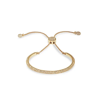 Basics Goldtone & Pavé Glass Crystal Slider Bracelet