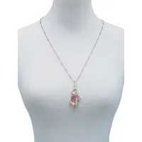 So Lovely Rose-Goldtone & Crystal Long Chain Charmy Pendant Necklace