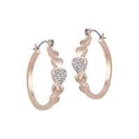 So Lovely Pavé Heart Hoop Earrings