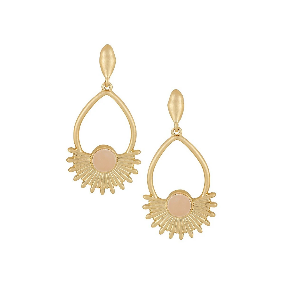 Hello Sunshine Goldtone & Crystal Sun Drop Earrings