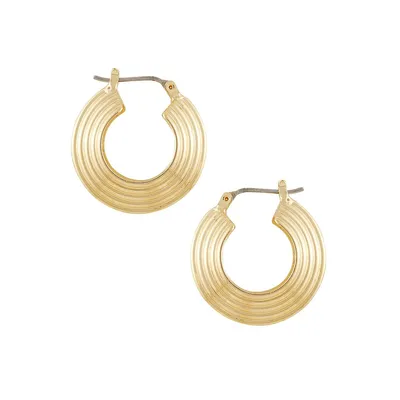 Goldtone Circular Ridged Hoop Earrings