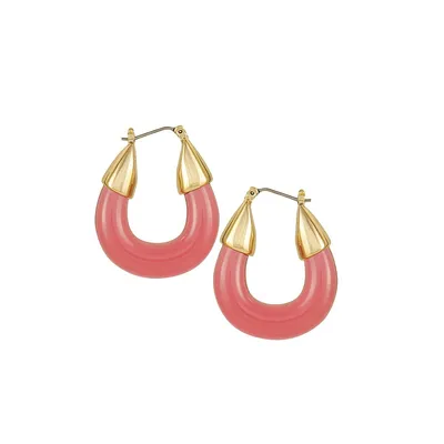 Rock Candy Goldtone Hoop Earrings