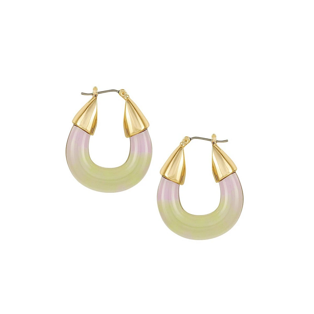 Rock Candy Color Resin Hoop Earrings