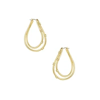 Basics Goldtone & Glass Crystal Double-Oval Hoop Earrings