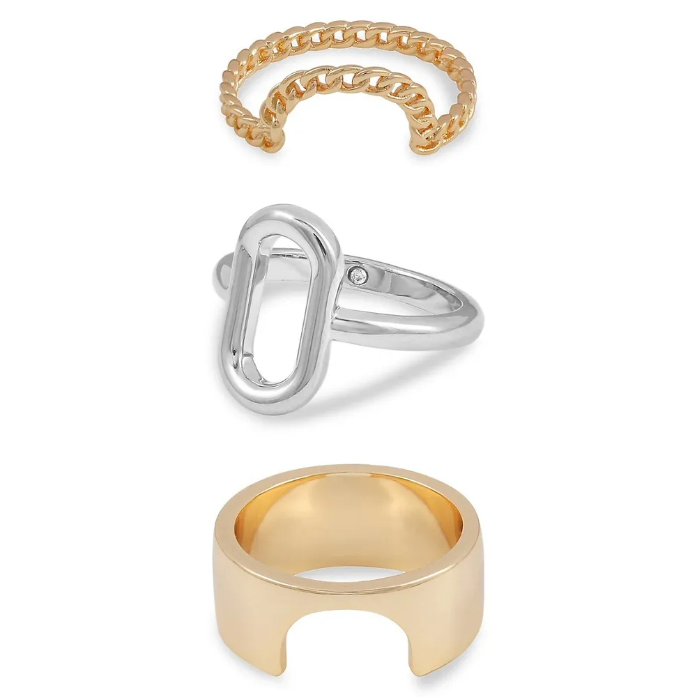 Vince Camuto Higher Elevation 3-Piece Two-Tone Stack Rings Set