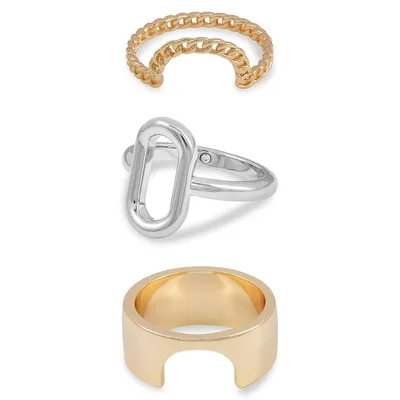 Higher Elevation 3-Piece Two-Tone Stack Rings Set