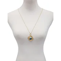 Rouched Metal 14K Goldplated Pendant Necklace
