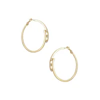 Hoop Update 14K Goldplated & Crystal Earrings