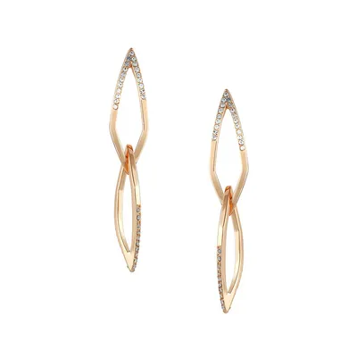 Hoop Update 14K Goldplated & Crystal Link Earrings