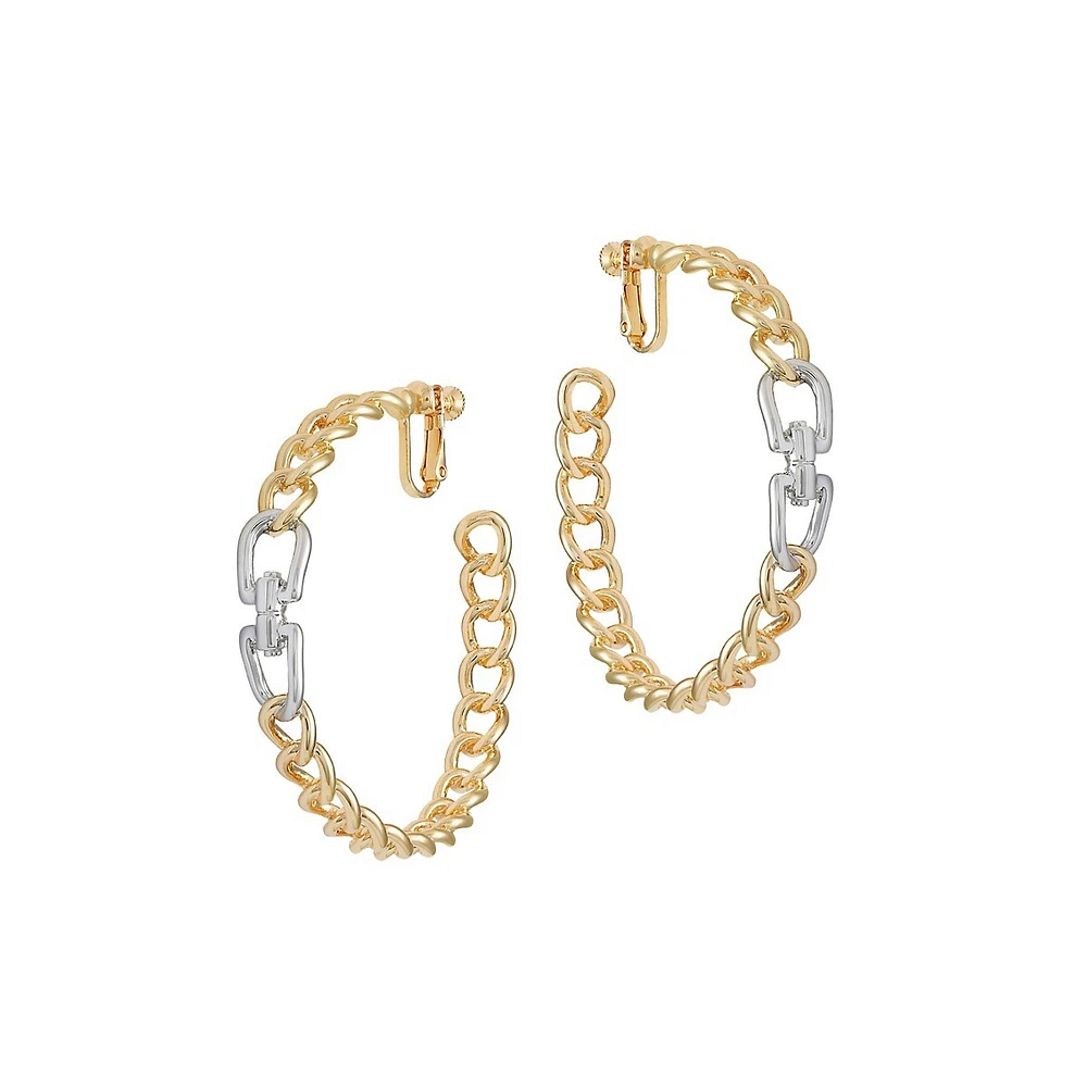 Higher Elevation Two-Tone Clip Hoop Earrings