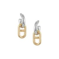 Higher Elevation Two-Tone Link Hoop Earrings