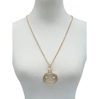 Floating Forms Goldtone & Crystal Pendant Necklace