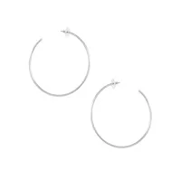 Silvertone Large Hoop Earrings
