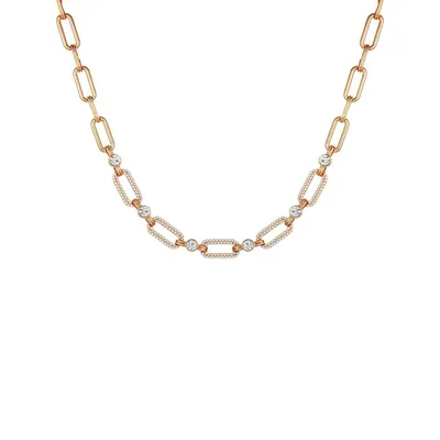 Goldtone, Crystal & Faux Pearl Cable Chain Necklace