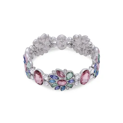 Bracelet argenté avec cristaux Candied Florals