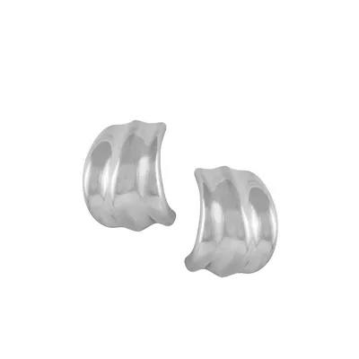 Silvertone Shrimp Hoop Earrings
