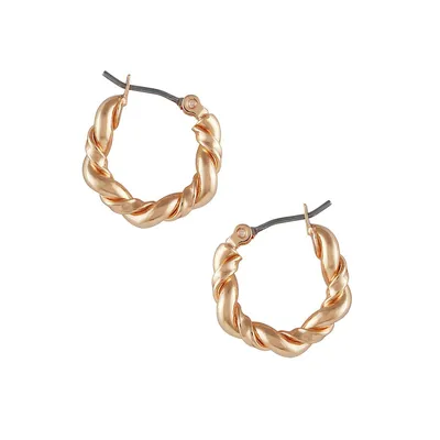 Goldtone Rope Hoop Earrings
