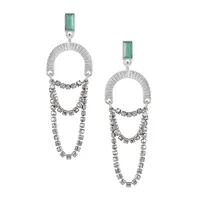 Mystical Indulgence Silvertone & Crystal Swag Layered Earrings