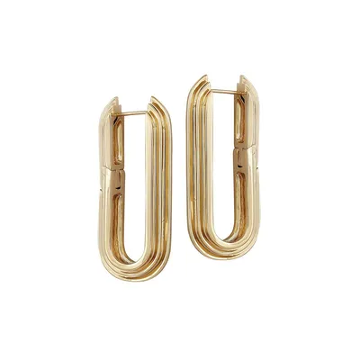 Future Basic 14K Goldplated Hinge Hoop Earrings