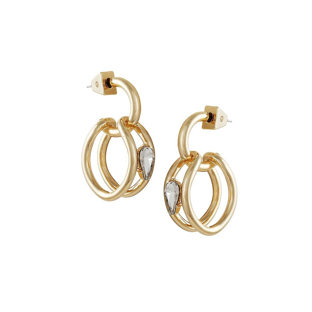 Hoop Update Goldtone Teardrop Hoop Earrings