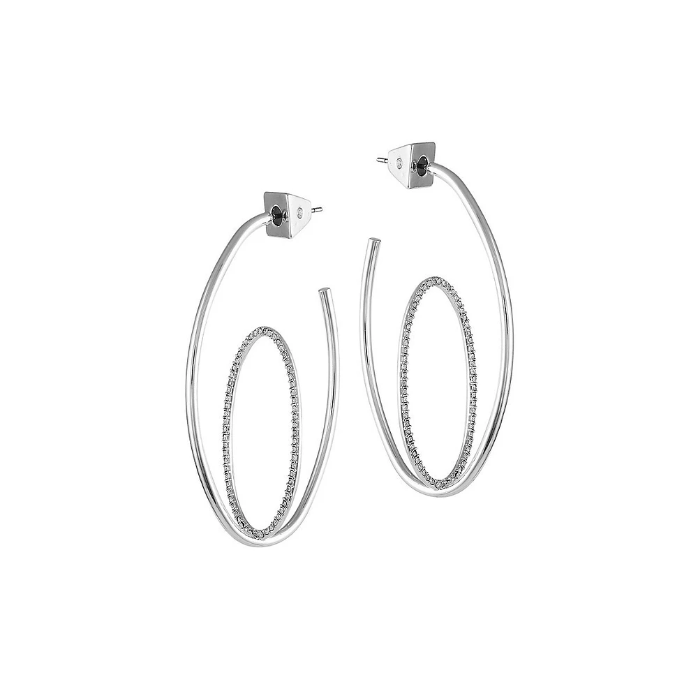 Hoop Update Silvertone Orbital Hoop Earrings