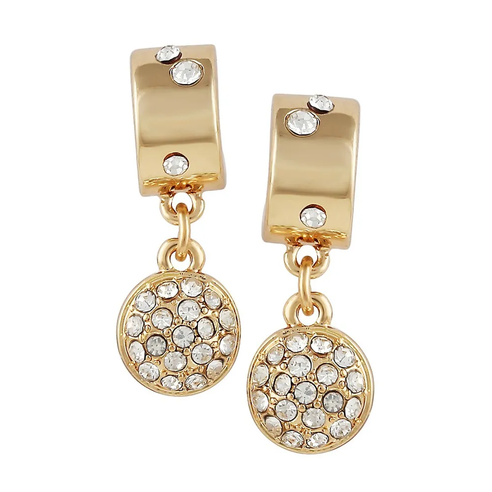 Goldtone Crystal Pavé Drop Earrings