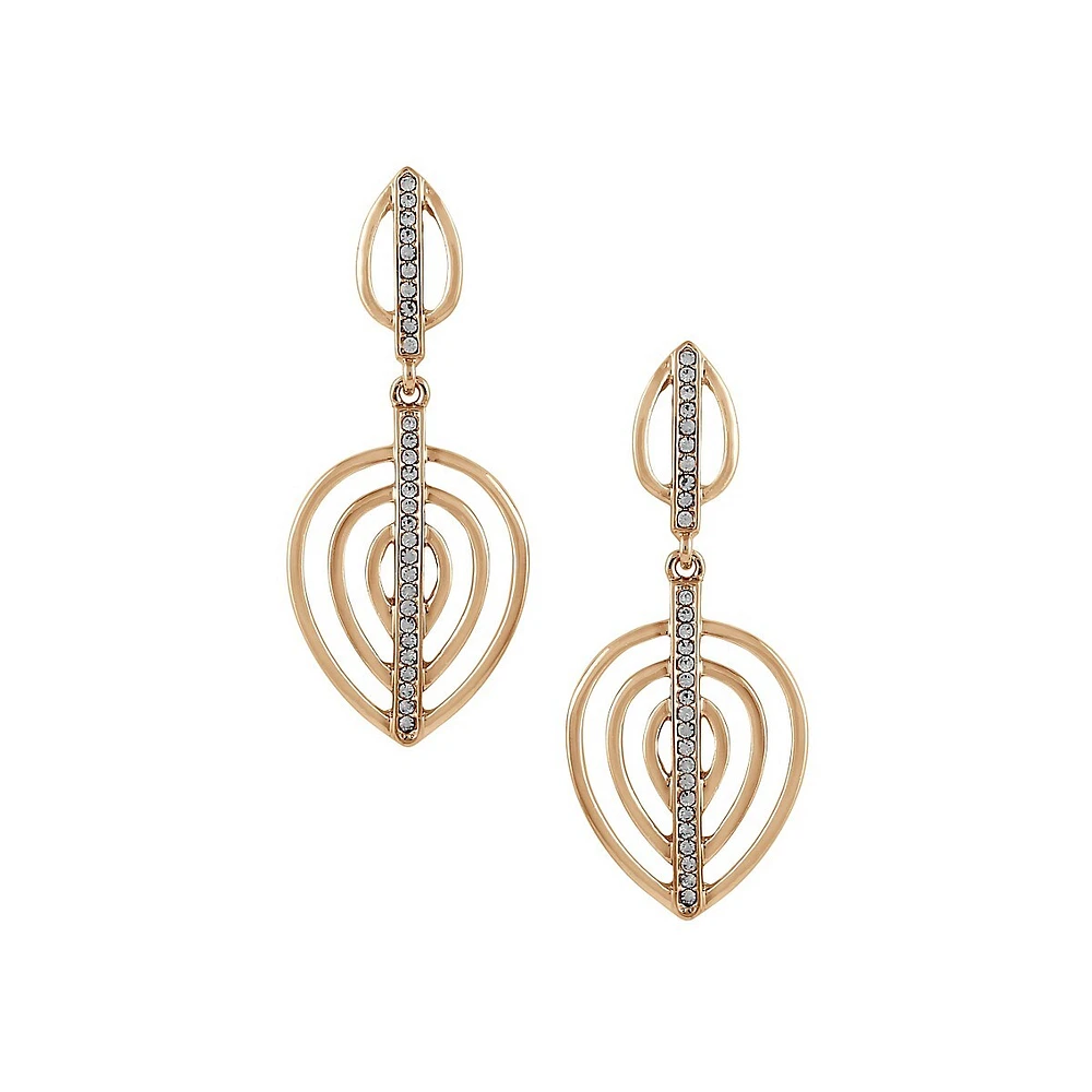 Goldtone & Crystal Drop Earrings