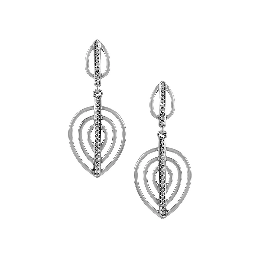 Update Silvertone & Crystal Drop Earrings