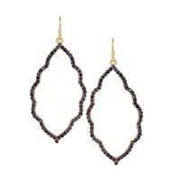 Orchid Opulence Goldtone & Crystal Fishhook Drop Earrings