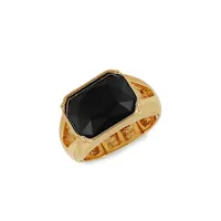 Gemstone Story Goldtone & Crystal Stretch Ring