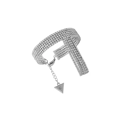 Party Gems Silvertone & Clear Stone Expandable Bracelet