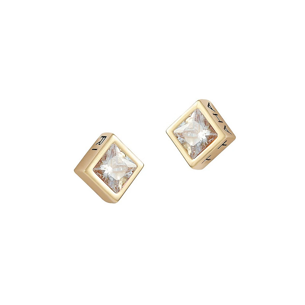 Goldtone & Cubic Zirconia Stud Earrings